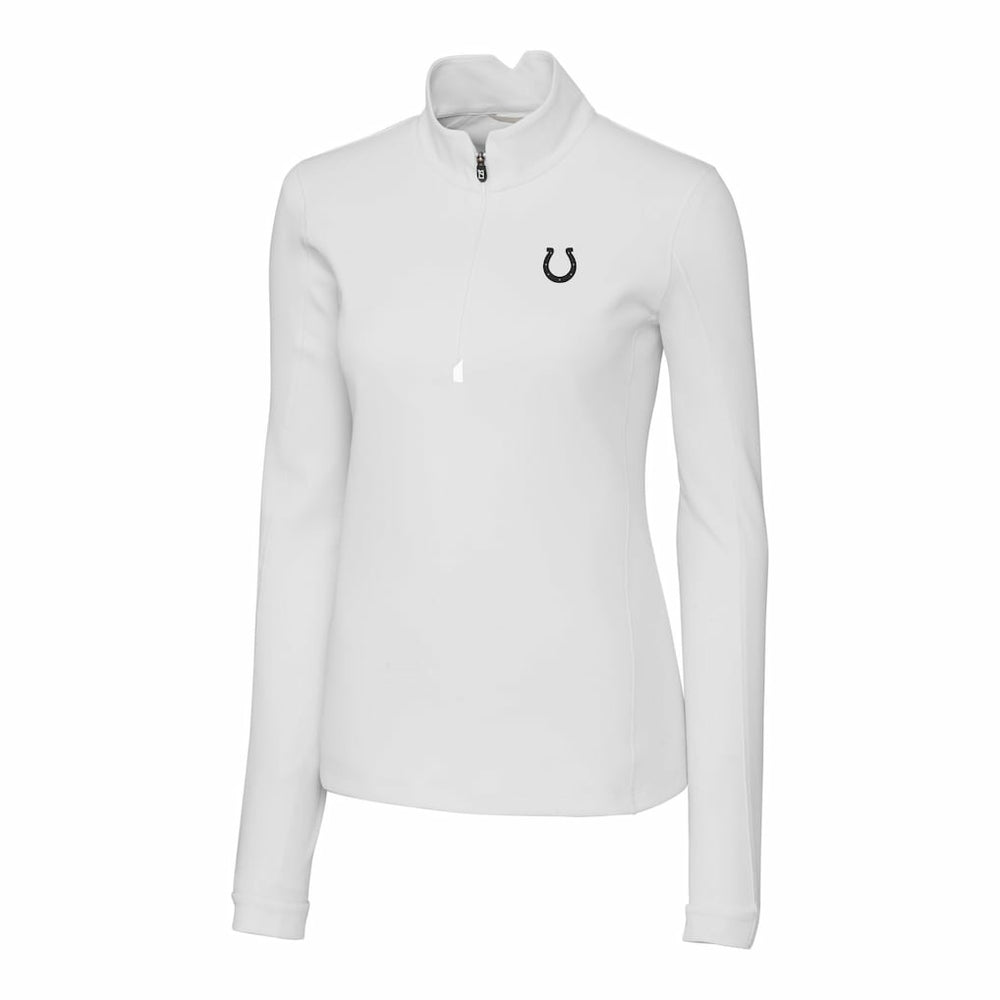 Indianapolis Colts Cutter & Buck Women's Traverse Stretch DryTec Quarter-Zip Top White