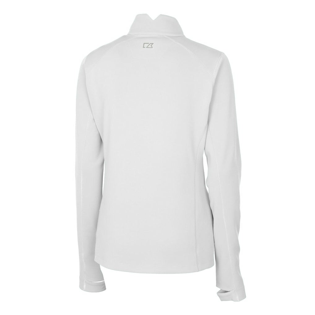 Cincinnati Bengals Cutter & Buck Women's Traverse Stretch DryTec Quarter-Zip Top White