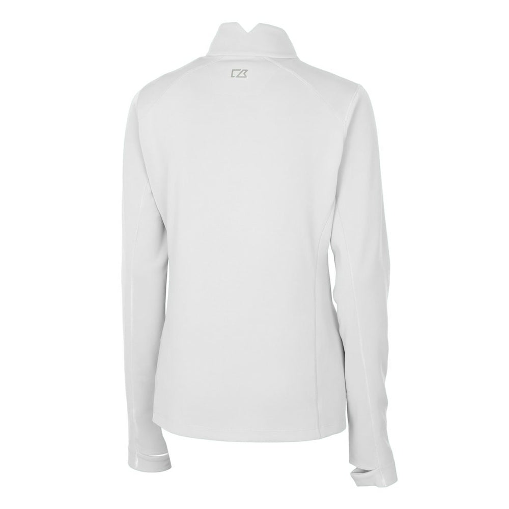 Cincinnati Bengals Cutter & Buck Women's Traverse Stretch DryTec Quarter-Zip Top White