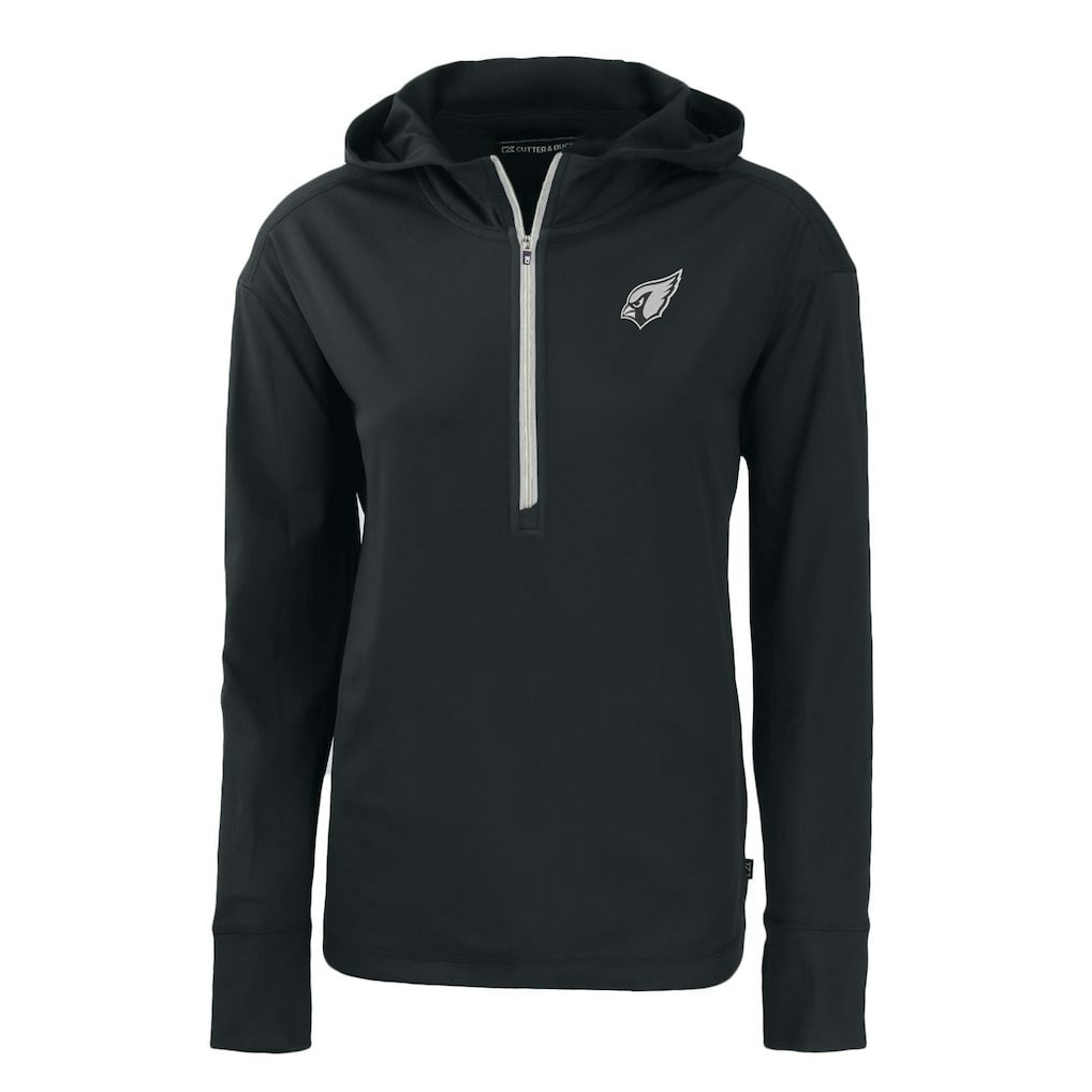 Arizona Cardinals Cutter & Buck Women's Daybreak Eco Recycled Half-Zip Hoodie Black