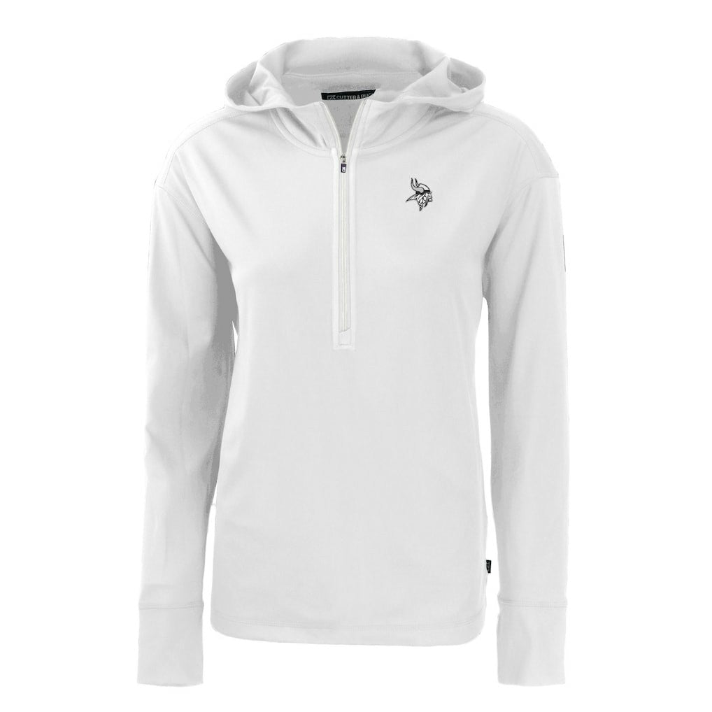 Minnesota Vikings Cutter & Buck Women's Daybreak Eco Recycled Half-Zip Hoodie White