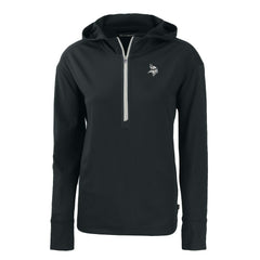 Minnesota Vikings Cutter & Buck Women's Daybreak Eco Recycled Half-Zip Hoodie Black