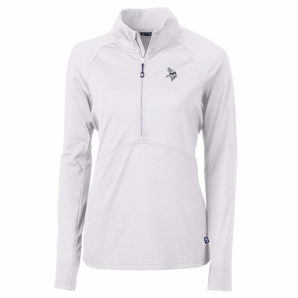 Minnesota Vikings Cutter & Buck Women's Adapt Eco Knit Stretch Recycled Half-Zip Pullover Top White
