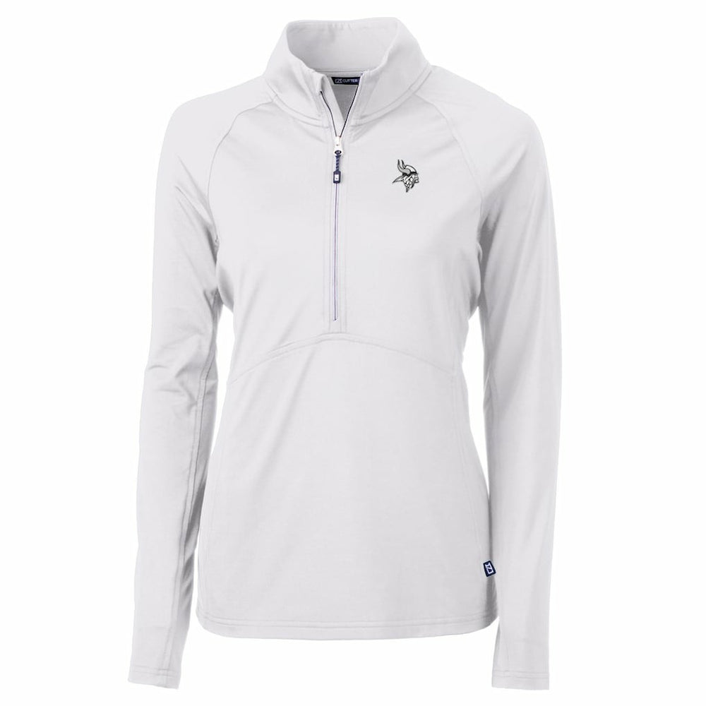 Minnesota Vikings Cutter & Buck Women's Adapt Eco Knit Stretch Recycled Half-Zip Pullover Top White