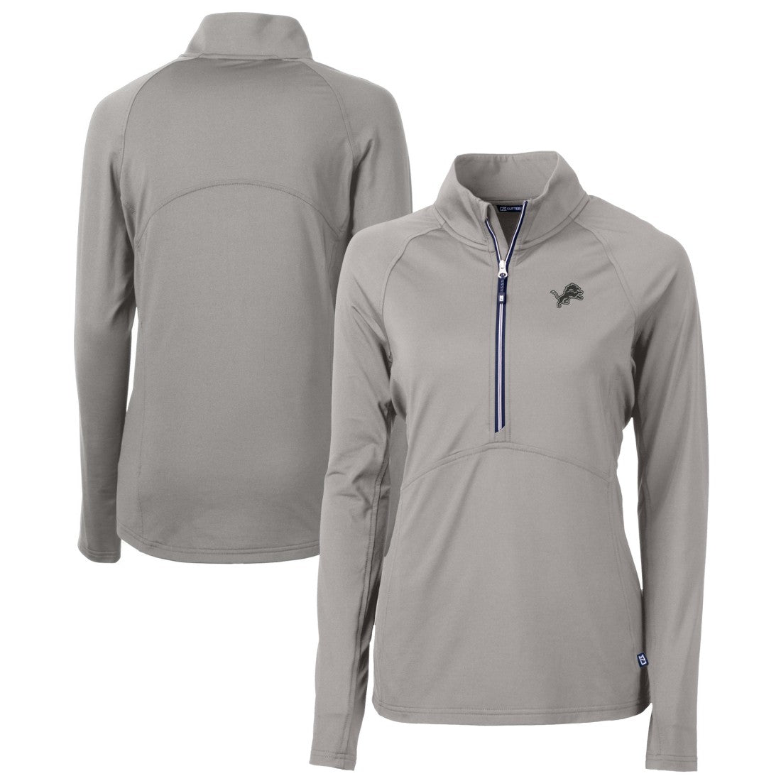Detroit Lions Cutter & Buck Women's Adapt Eco Knit Stretch Recycled Half-Zip Pullover Top Gray
