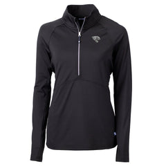 Jacksonville Jaguars Cutter & Buck Women's Adapt Eco Knit Stretch Recycled Half-Zip Pullover Top Black