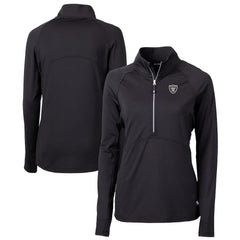 Las Vegas Raiders Cutter & Buck Women's Adapt Eco Knit Stretch Recycled Half-Zip Pullover Top Black