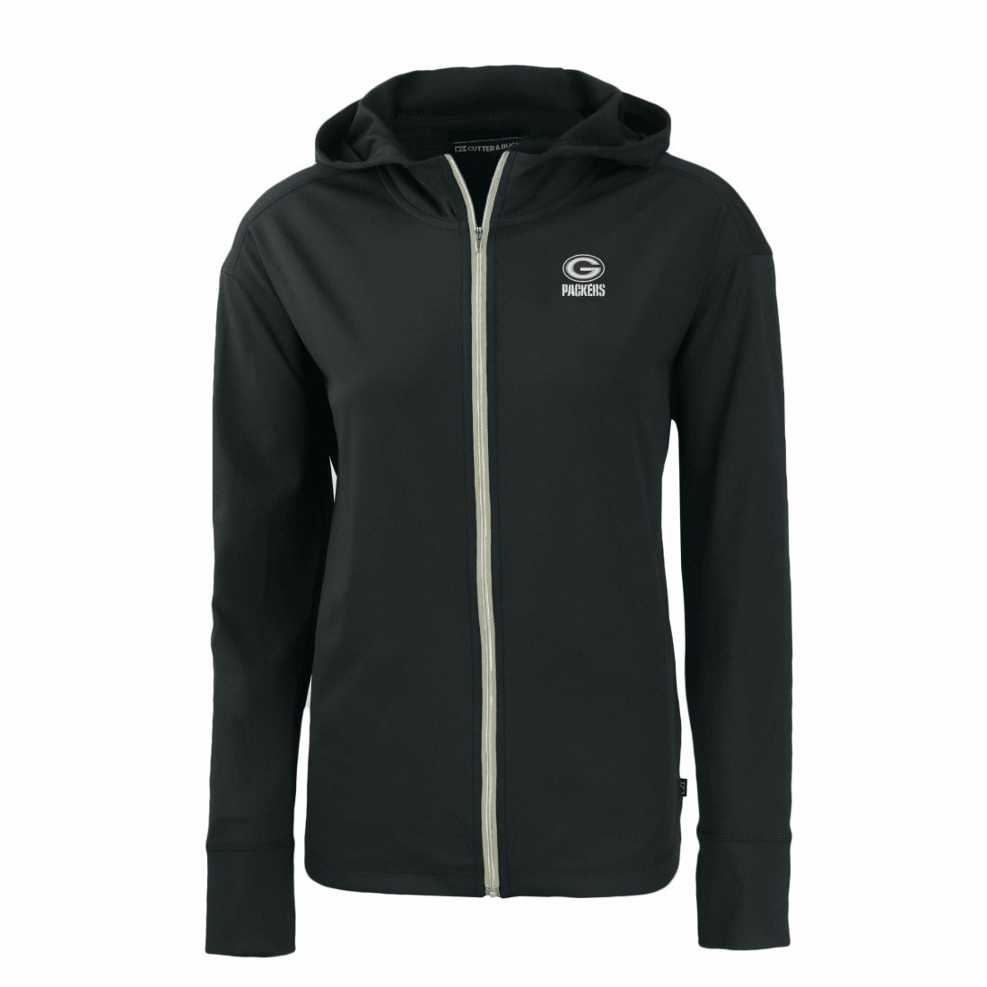 Green Bay Packers Cutter & Buck Women's Daybreak Eco Recycled Full-Zip Hoodie Black