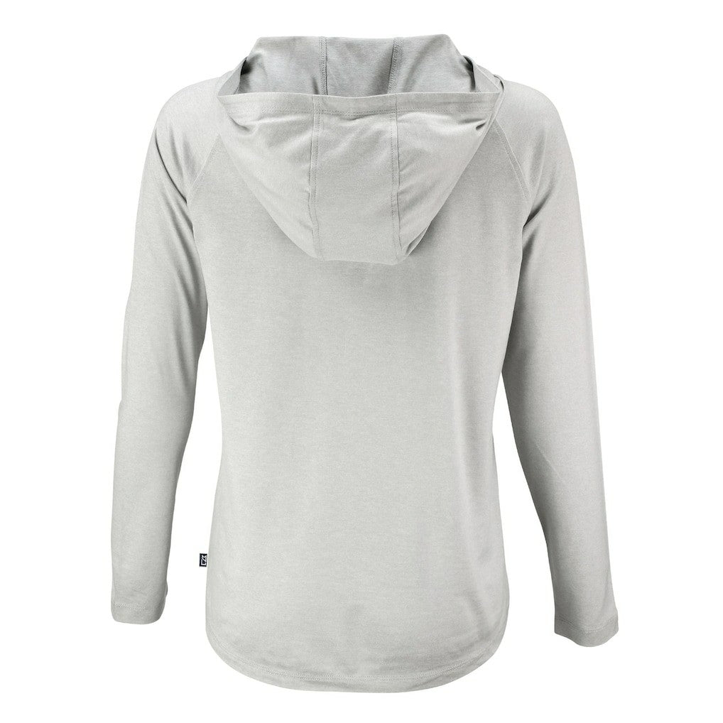 Atlanta Falcons Cutter & Buck Women's Coastline Epic Comfort Eco Recycled Long Sleeve Hoodie T-Shirt Gray
