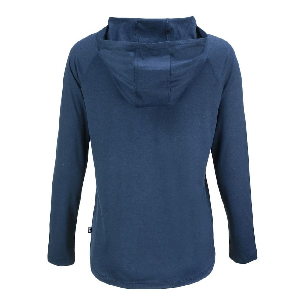 Chicago Bears Cutter & Buck Women's Coastline Epic Comfort Eco Recycled Long Sleeve Hoodie T-Shirt Navy