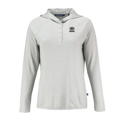 Green Bay Packers Cutter & Buck Women's Coastline Epic Comfort Eco Recycled Long Sleeve Hoodie T-Shirt Gray