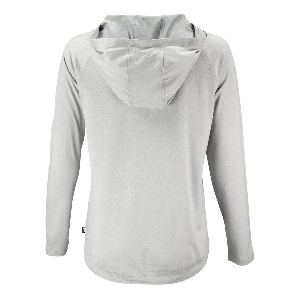Green Bay Packers Cutter & Buck Women's Coastline Epic Comfort Eco Recycled Long Sleeve Hoodie T-Shirt Gray