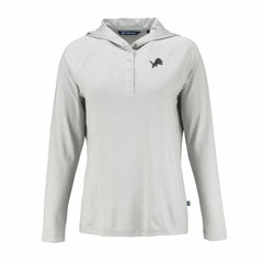 Detroit Lions Cutter & Buck Women's Coastline Epic Comfort Eco Recycled Long Sleeve Hoodie T-Shirt Gray
