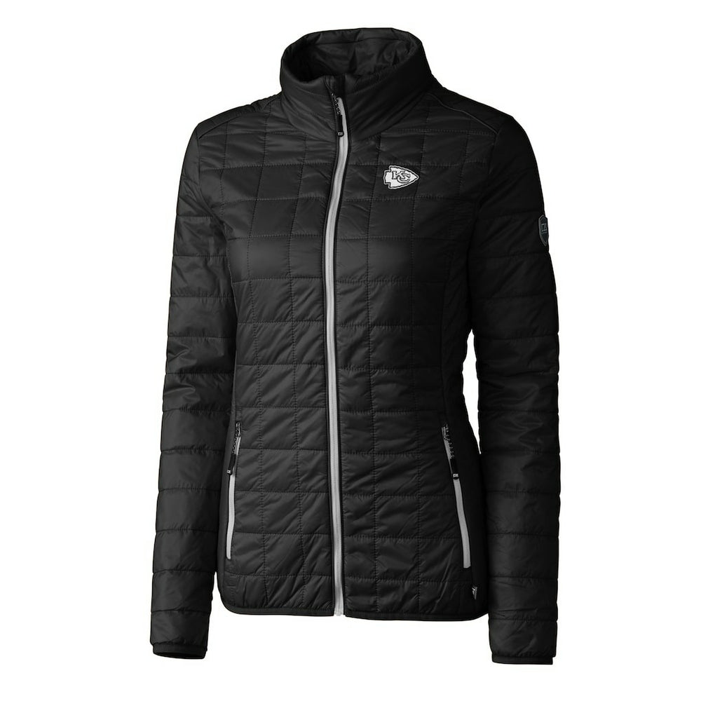 Kansas City Chiefs Cutter & Buck Women's Rainier PrimaLoft Eco Insulated Full-Zip Puffer Jacket Black