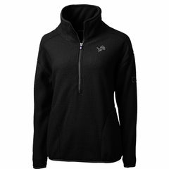 Detroit Lions Cutter & Buck Women's Cascade Eco Sherpa Fleece Half-Zip Jacket Black