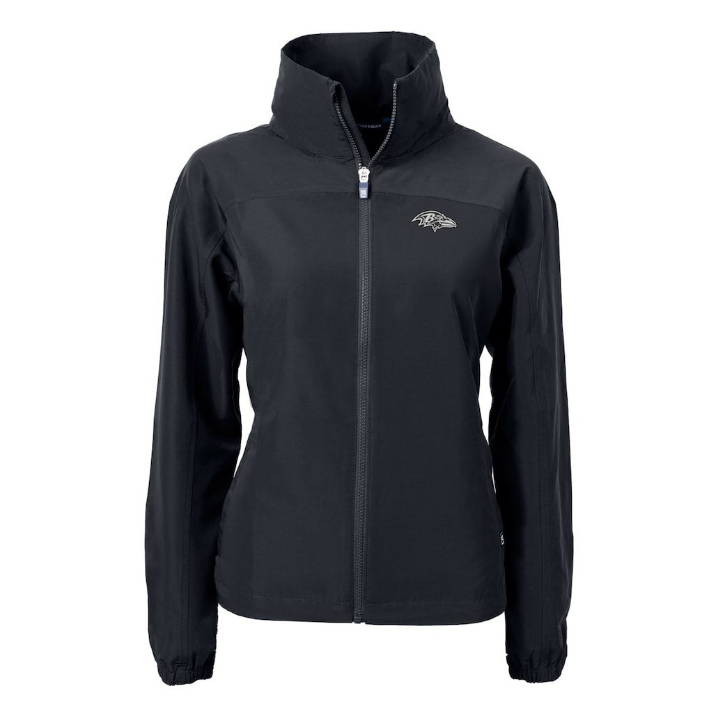 Baltimore Ravens Cutter & Buck Women's Charter Eco Recycled Full-Zip Hoodie Jacket Black