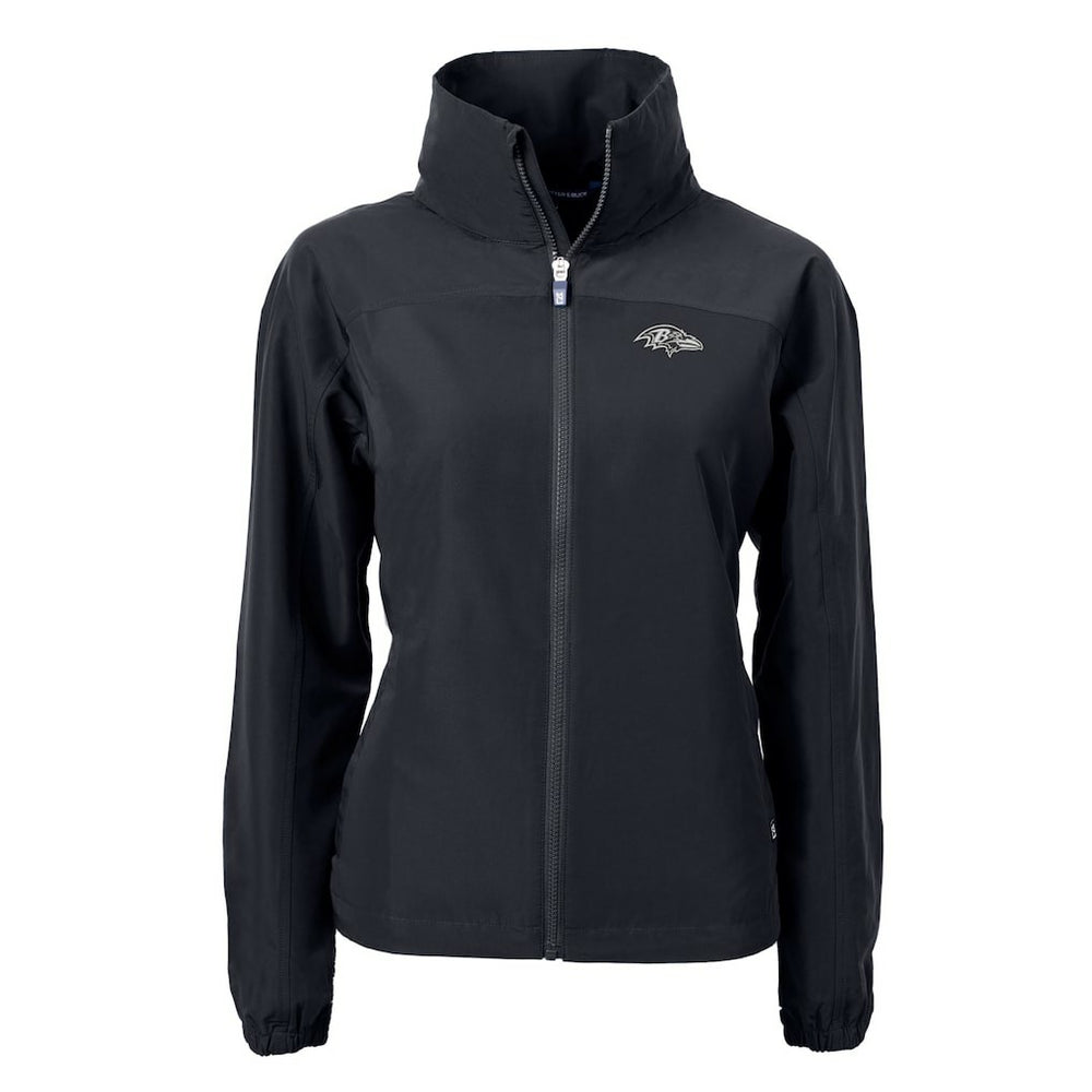 Baltimore Ravens Cutter & Buck Women's Charter Eco Recycled Full-Zip Hoodie Jacket Black
