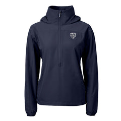 Chicago Bears Cutter & Buck Women's Charter Eco Recycled Half-Zip Hoodie Anorak Jacket Navy