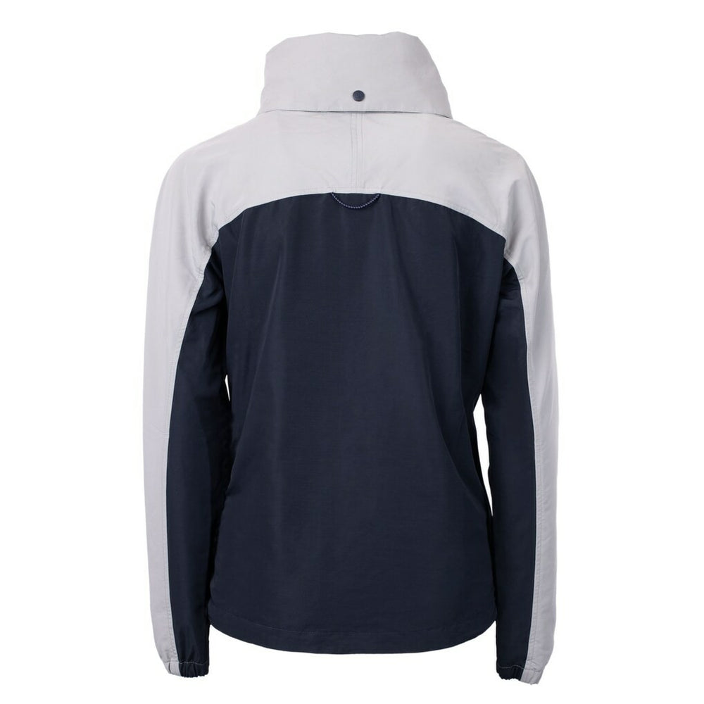 Chicago Bears Cutter & Buck Women's Charter Eco Recycled Half-Zip Hoodie Anorak Jacket Navy/Gray