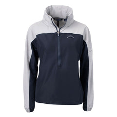 Los Angeles Chargers Cutter & Buck Women's Charter Eco Recycled Half-Zip Hoodie Anorak Jacket Navy/Gray