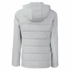 Detroit Lions Cutter & Buck Women's Evoke Hybrid Eco Softshell Recycled Full-Zip Hoodie Jacket Gray