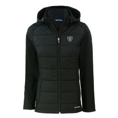 Las Vegas Raiders Cutter & Buck Women's Evoke Hybrid Eco Softshell Recycled Full-Zip Hoodie Jacket Black