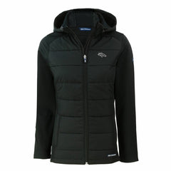 Denver Broncos Cutter & Buck Women's Evoke Hybrid Eco Softshell Recycled Full-Zip Hoodie Jacket Black