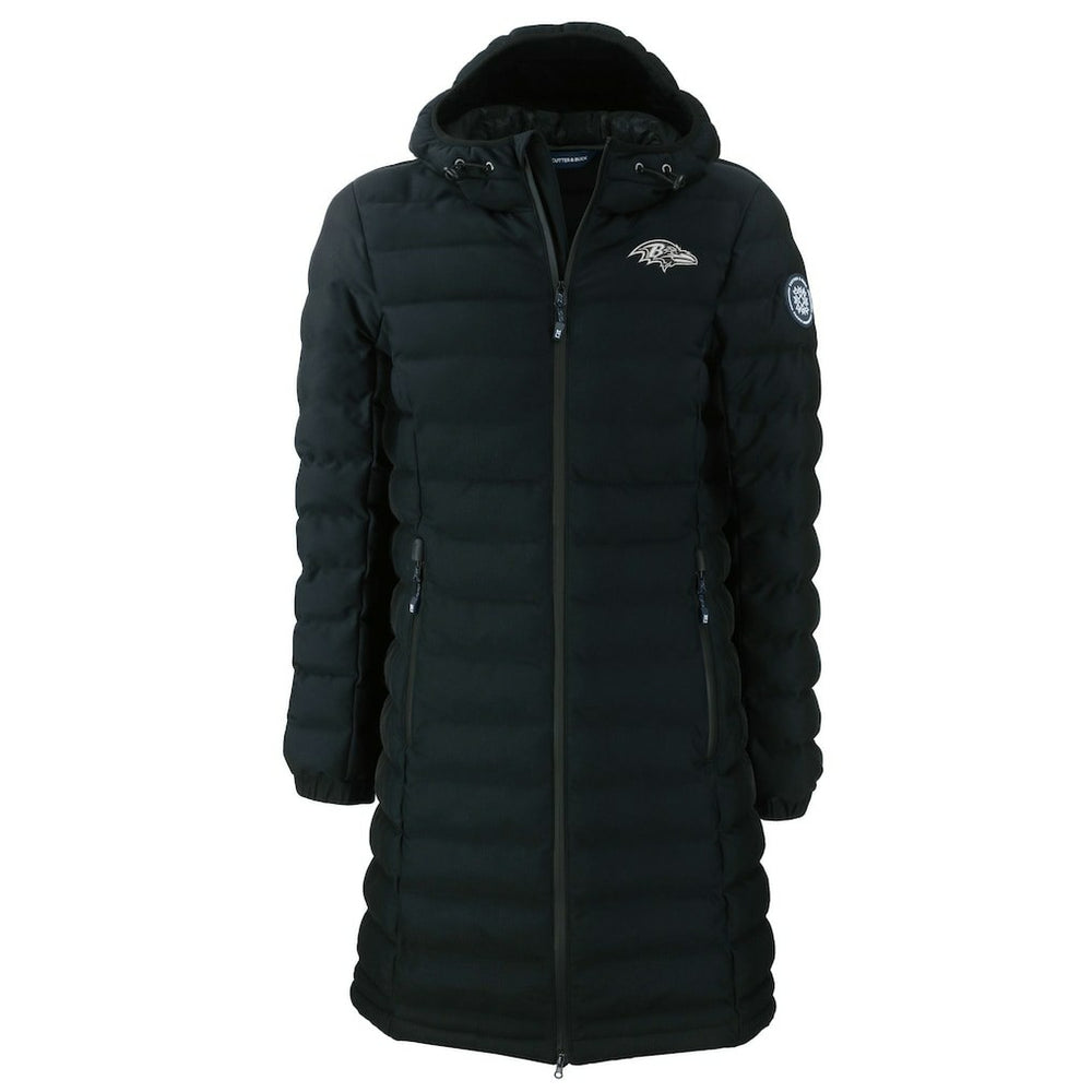 Baltimore Ravens Cutter & Buck Women's Mission Ridge Repreve Eco Insulated Full-Zip Hoodie Long Puffer Jacket Black