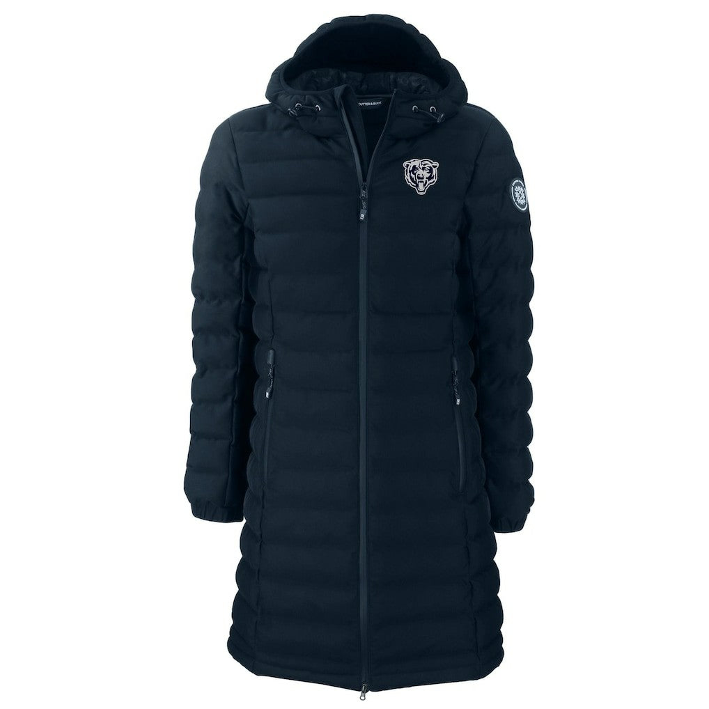 Chicago Bears Cutter & Buck Women's Mission Ridge Repreve Eco Insulated Full-Zip Hoodie Long Puffer Jacket Navy
