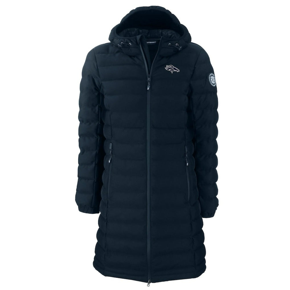 Denver Broncos Cutter & Buck Women's Mission Ridge Repreve Eco Insulated Full-Zip Hoodie Long Puffer Jacket Navy