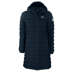 Denver Broncos Cutter & Buck Women's Mission Ridge Repreve Eco Insulated Full-Zip Hoodie Long Puffer Jacket Navy