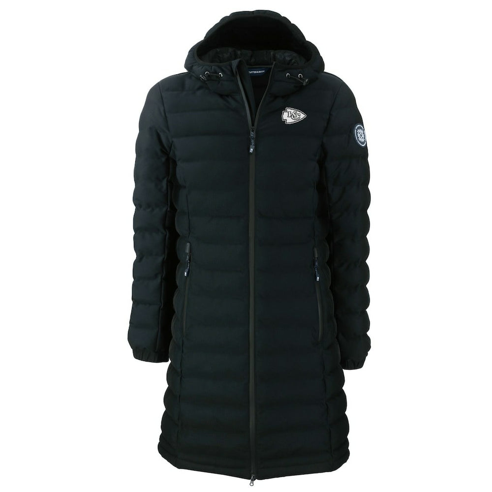 Kansas City Chiefs Cutter & Buck Women's Mission Ridge Repreve Eco Insulated Full-Zip Hoodie Long Puffer Jacket Black