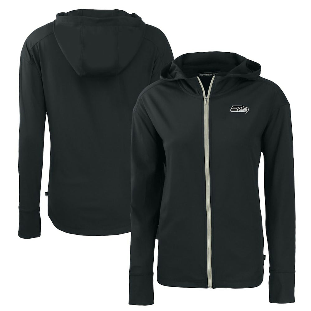 Seattle Seahawks Cutter & Buck Women's Daybreak Eco Recycled Full-Zip Hoodie Black