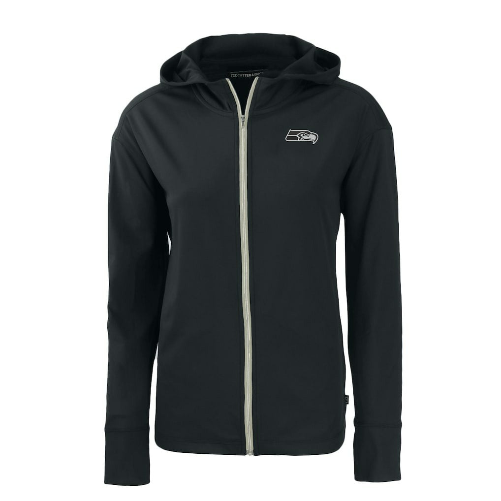 Seattle Seahawks Cutter & Buck Women's Daybreak Eco Recycled Full-Zip Hoodie Black