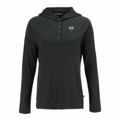 Tampa Bay Buccaneers Cutter & Buck Women's Coastline Epic Comfort Eco Recycled Long Sleeve Hoodie T-Shirt Black