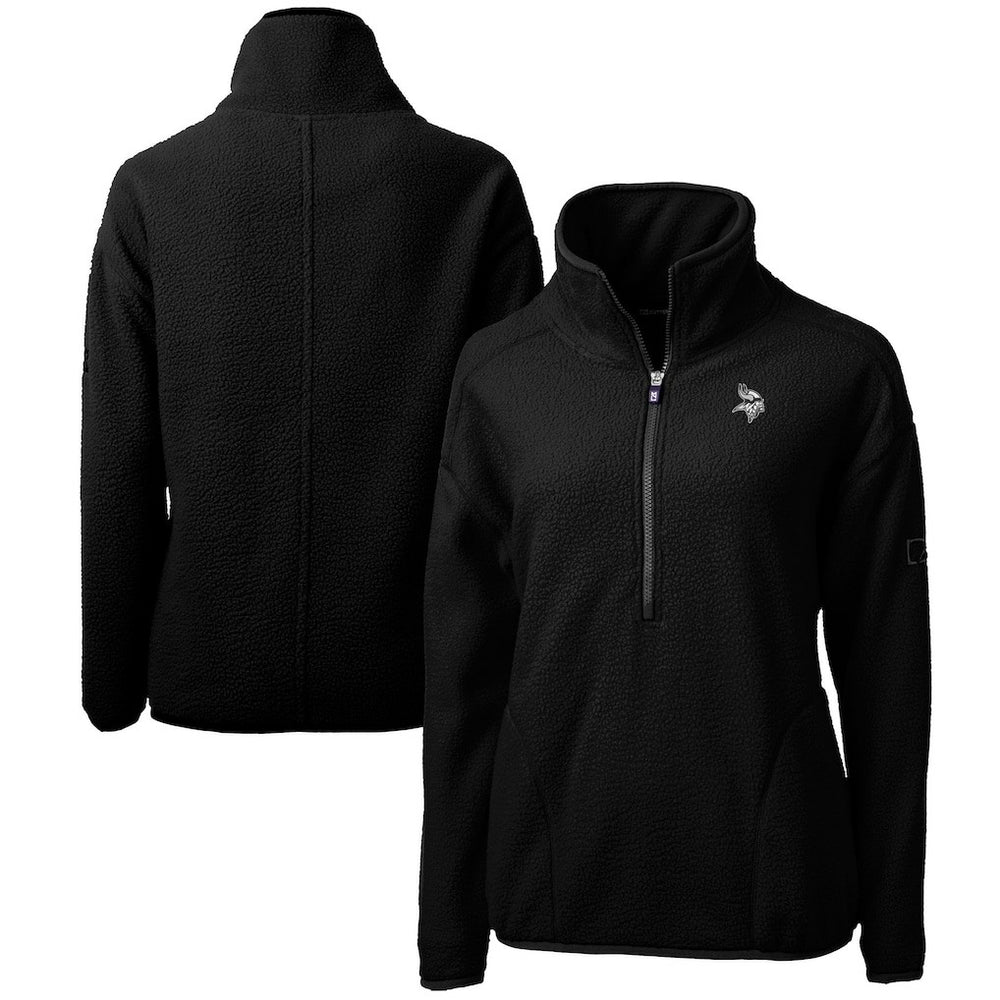 Minnesota Vikings Cutter & Buck Women's Cascade Eco Sherpa Fleece Half-Zip Jacket Black