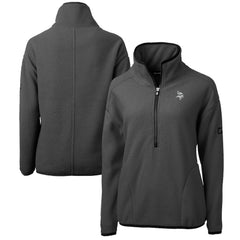 Minnesota Vikings Cutter & Buck Women's Cascade Eco Sherpa Fleece Half-Zip Jacket Gray