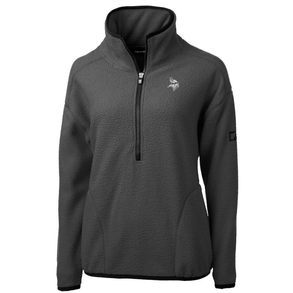 Minnesota Vikings Cutter & Buck Women's Cascade Eco Sherpa Fleece Half-Zip Jacket Gray
