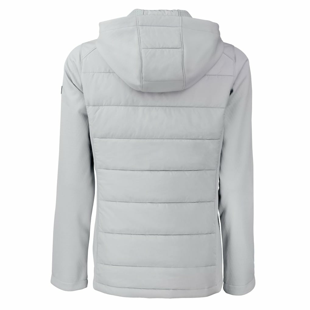 Pittsburgh Steelers Cutter & Buck Women's Evoke Hybrid Eco Softshell Recycled Full-Zip Hoodie Jacket Gray