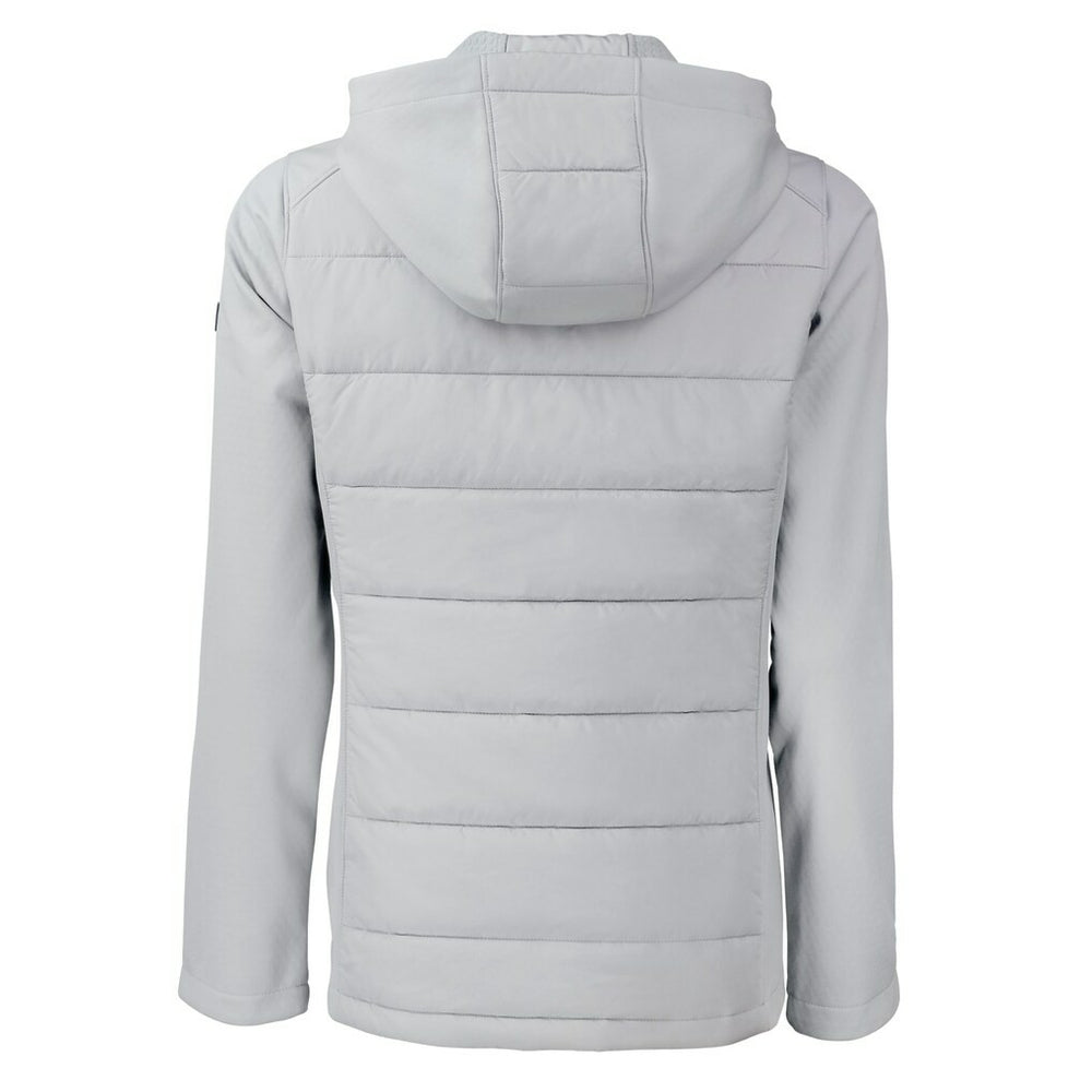 Minnesota Vikings Cutter & Buck Women's Evoke Hybrid Eco Softshell Recycled Full-Zip Hoodie Jacket Gray