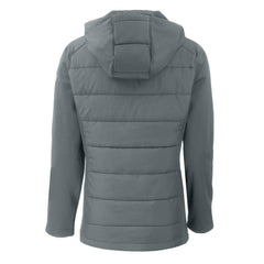 New York Giants Cutter & Buck Women's Evoke Hybrid Eco Softshell Recycled Full-Zip Hoodie Jacket Gray