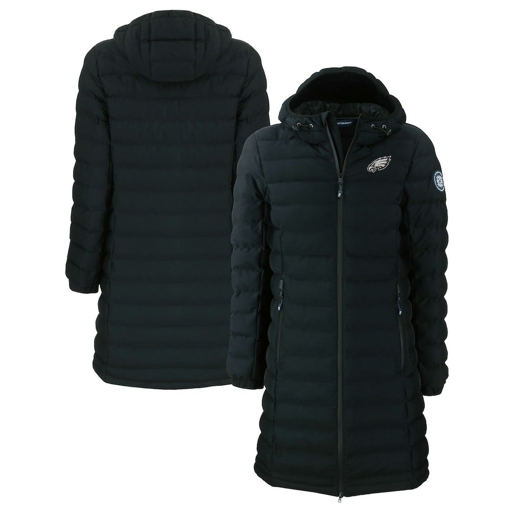 Philadelphia Eagles Cutter & Buck Women's Mission Ridge Repreve Eco Insulated Full-Zip Hoodie Long Puffer Jacket Black
