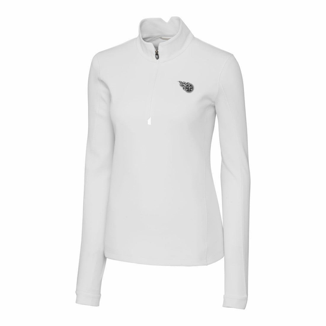 Tennessee Titans Cutter & Buck Women's Traverse Stretch DryTec Quarter-Zip Top White