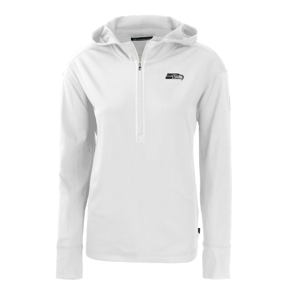 Seattle Seahawks Cutter & Buck Women's Daybreak Eco Recycled Half-Zip Hoodie White