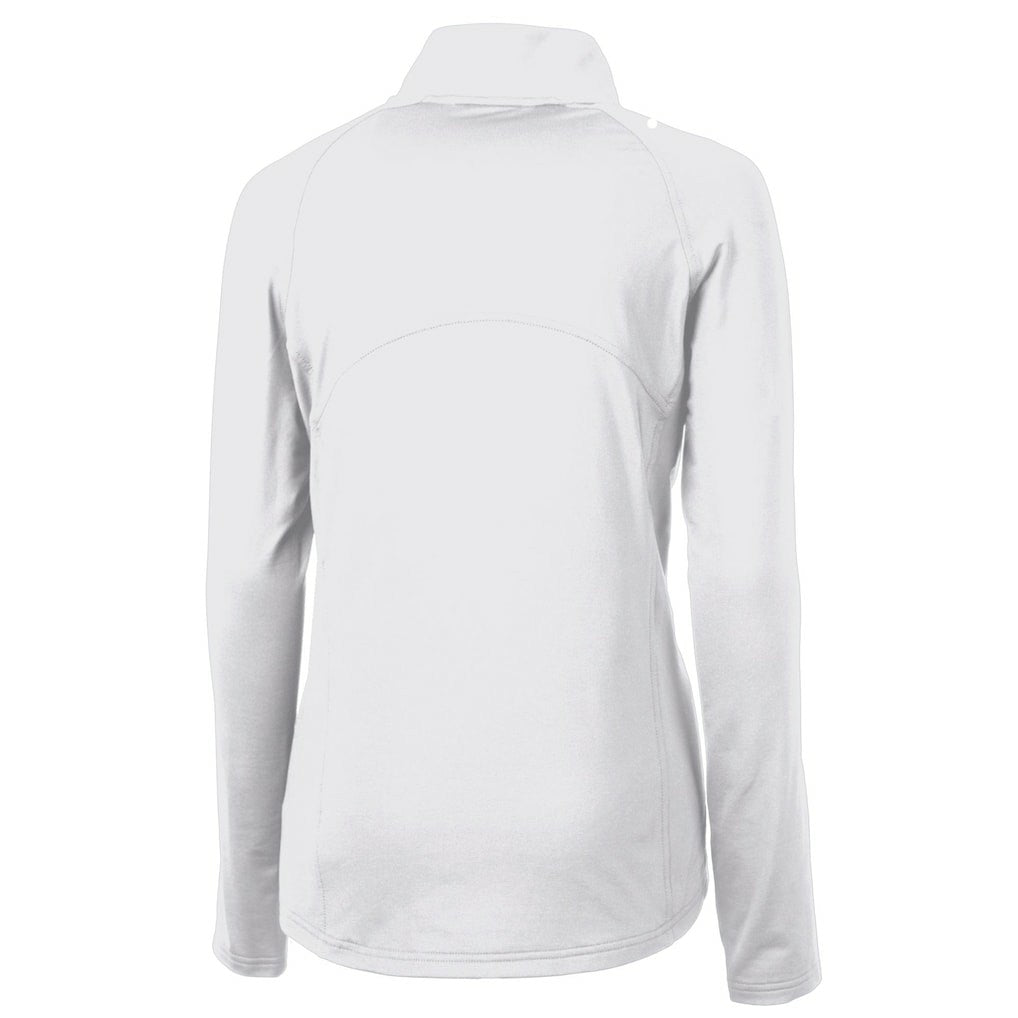 Seattle Seahawks Cutter & Buck Women's Adapt Eco Knit Stretch Recycled Raglan Half-Zip Top White