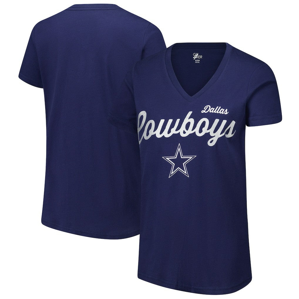 Dallas Cowboys G-III 4Her by Carl Banks Women's Post Season V-Neck T-Shirt Navy