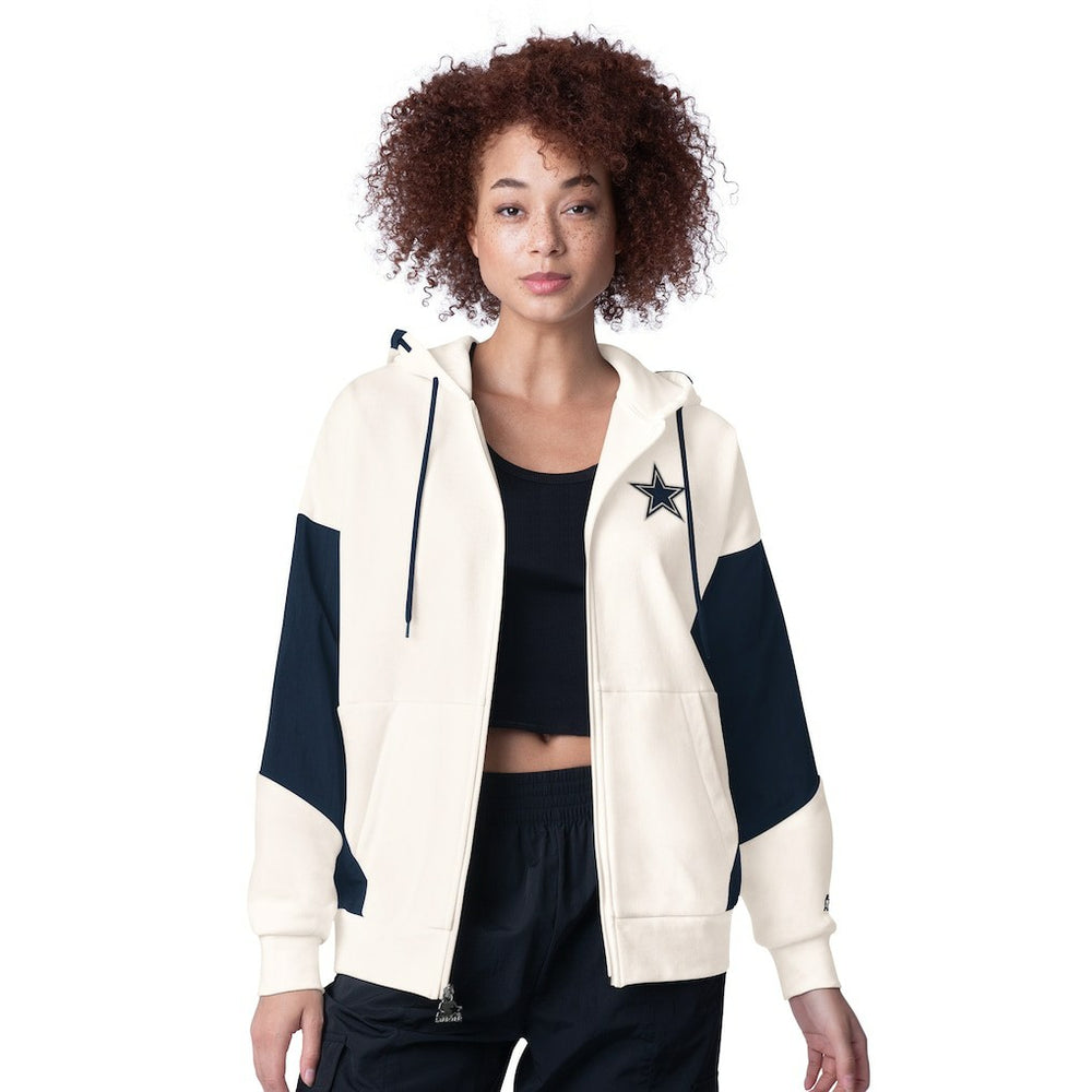 Dallas Cowboys Starter Women's Scrimmage Full-Zip Hoodie White
