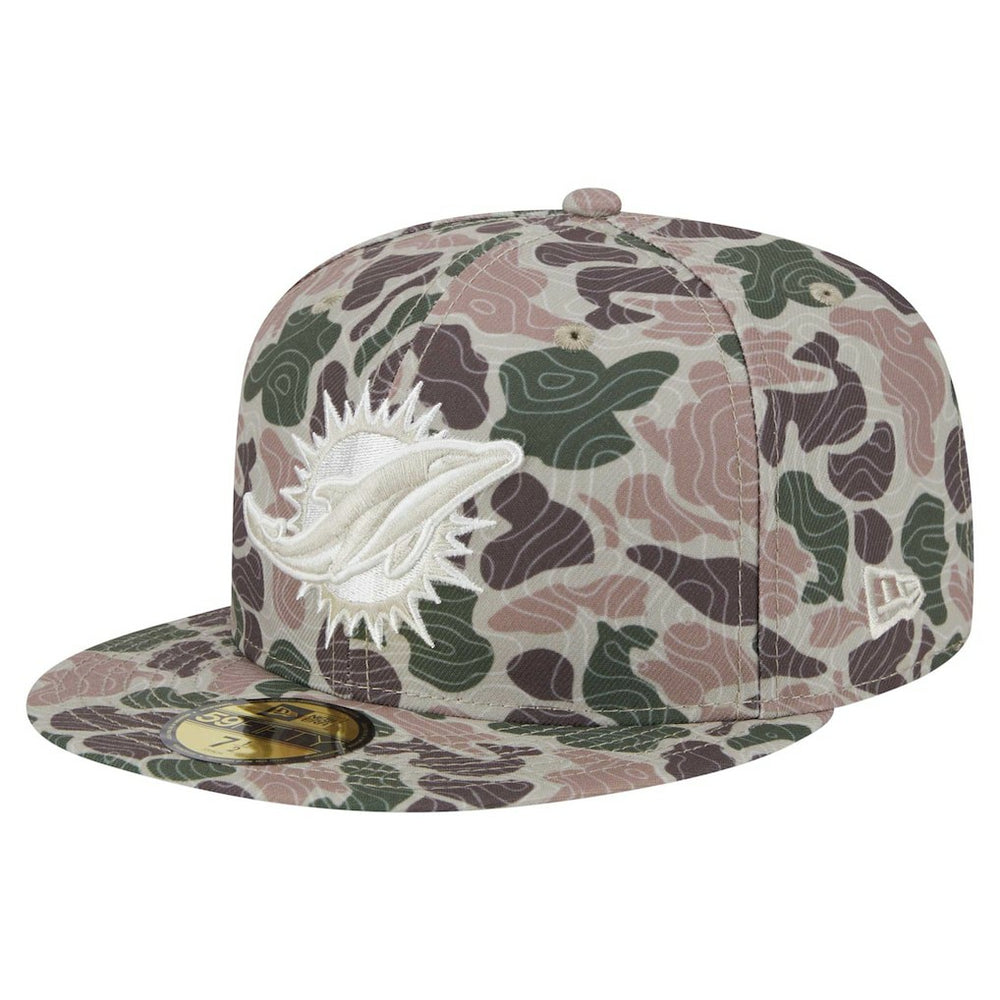 Miami Dolphins New Era Geo Camo 59FIFTY Fitted Hat