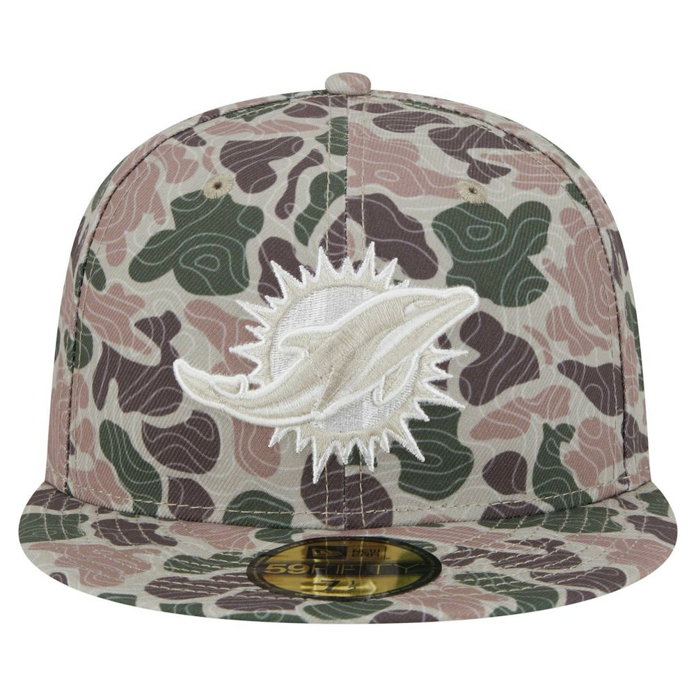 Miami Dolphins New Era Geo Camo 59FIFTY Fitted Hat