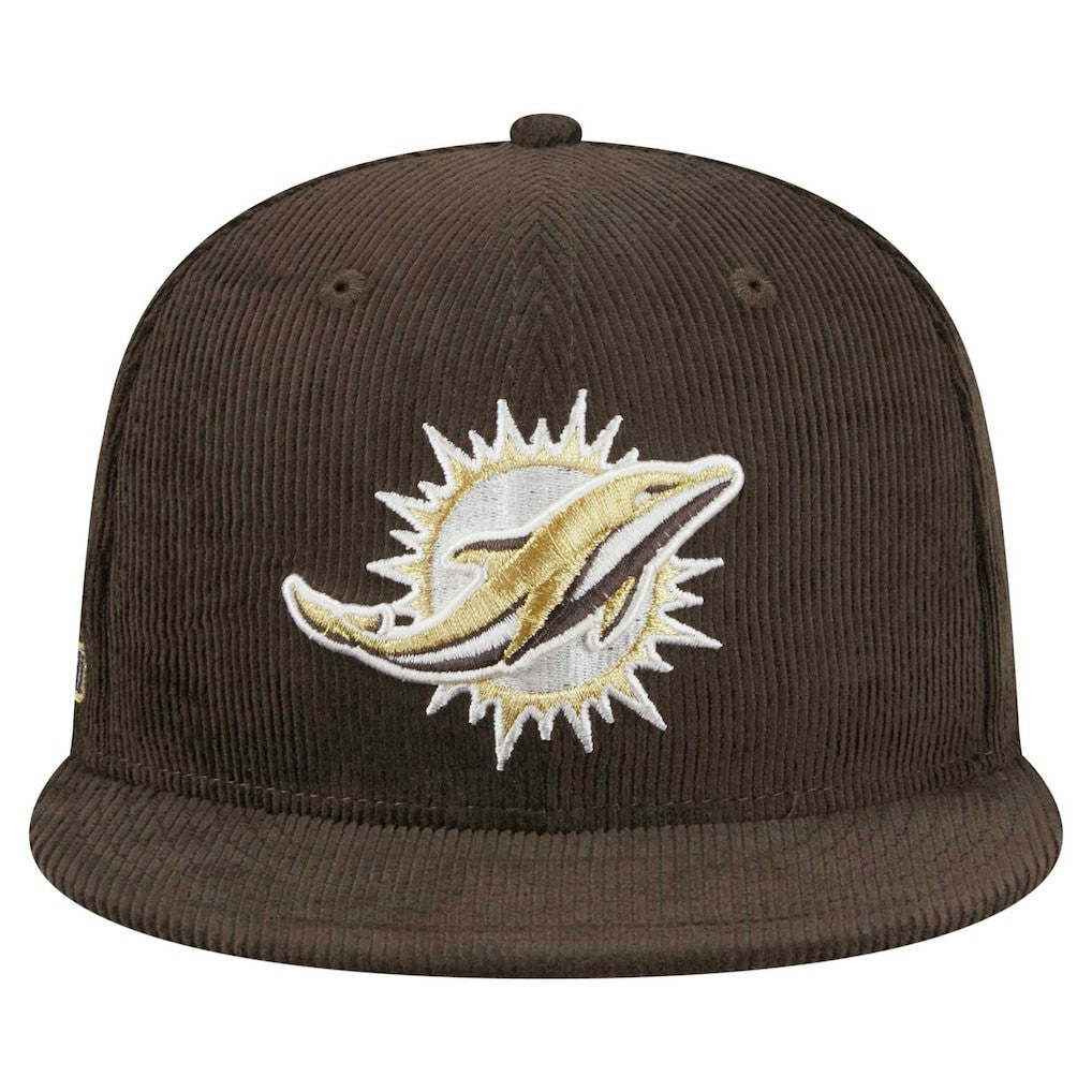 Miami Dolphins New Era Choco Cord 59FIFTY Fitted Hat Brown